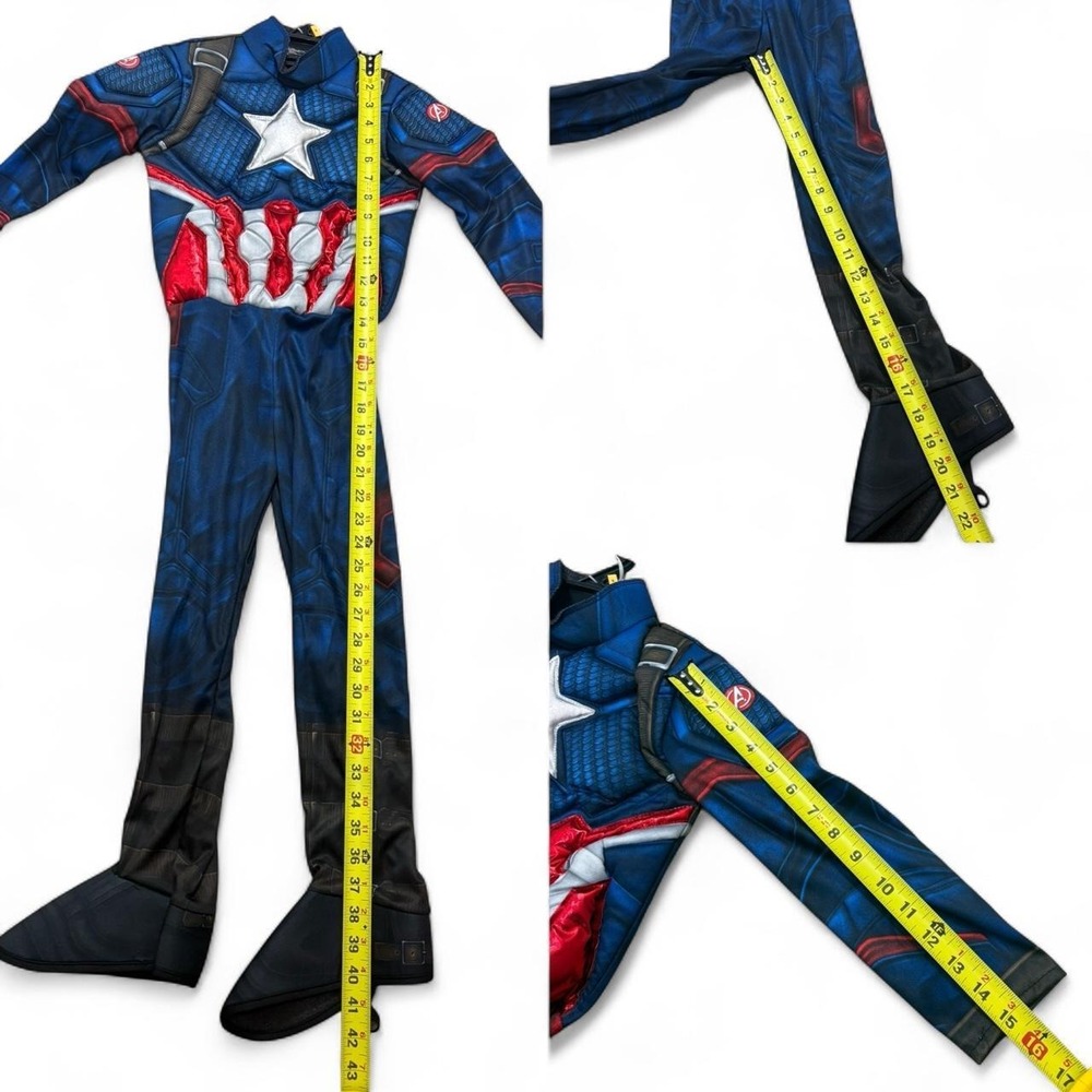 NWT Captain America Avengers Costume Marvel Endgame Muscle Kids 4-6 Rubies - Picture 8 of 8